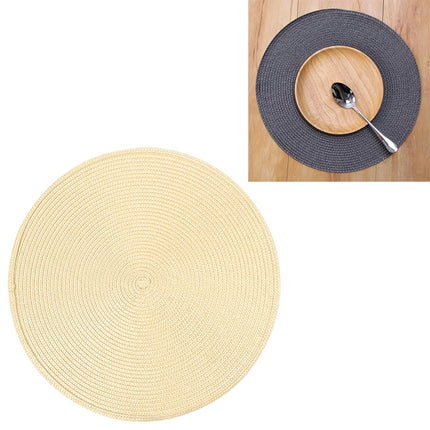 PP Environmentally Friendly Hand-woven Placemat Insulation Mat Decoration, Size:38cm(Bright Yellow)-garmade.com