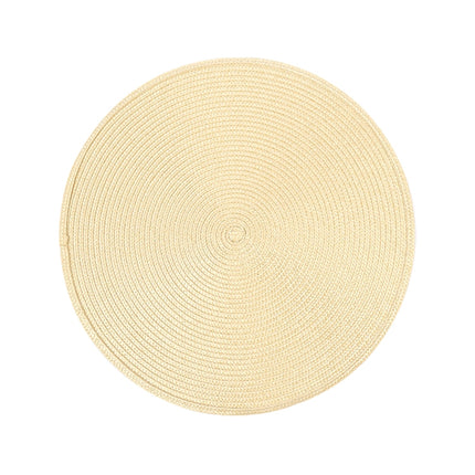 PP Environmentally Friendly Hand-woven Placemat Insulation Mat Decoration, Size:38cm(Bright Yellow)-garmade.com