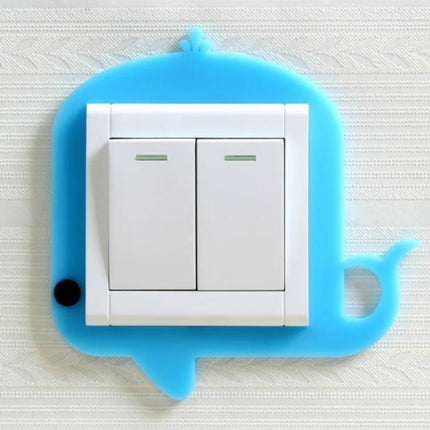 2 PCS Luminous Switch Stickers Protection Cover Wall Stickers Creative Living Room Bedroom Lamp Wall Socket Decorative Cover(Blue Whale)-garmade.com