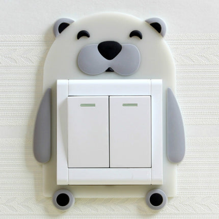 2 PCS Luminous Switch Stickers Protection Cover Wall Stickers Creative Living Room Bedroom Lamp Wall Socket Decorative Cover(Stupid Bear)-garmade.com