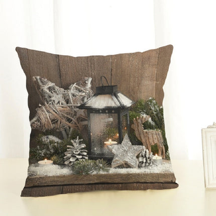 Christmas Decoration Cotton and Linen Pillow Office Home Cushion Without Pillow, Size:45x45cm(Silver Star)-garmade.com