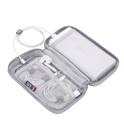 BUBM Digital Charger USB Data Cable Organizer Storage Bag Earphone Wire Power Bank Travel Case(Gray)-garmade.com