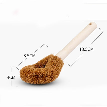 10 PCS Natural Coconut Palm Non-stick Oil Long Handle Pot Brush Cleaning Brush Kitchen Cleaning Tool-garmade.com