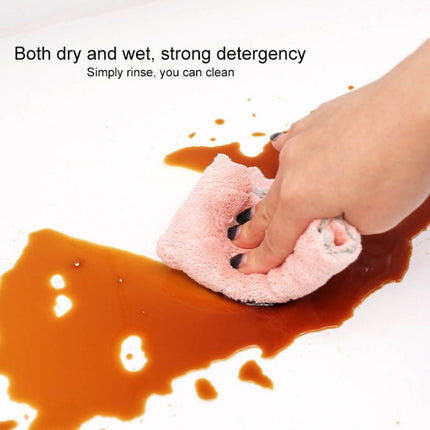 Kitchen Rag Double-sided Water-absorbing Wipe Sink Dish Rag Non Stick Oil Furniture Cleaning Cloth Random Color Delivery, Quantity:5 PCS-garmade.com
