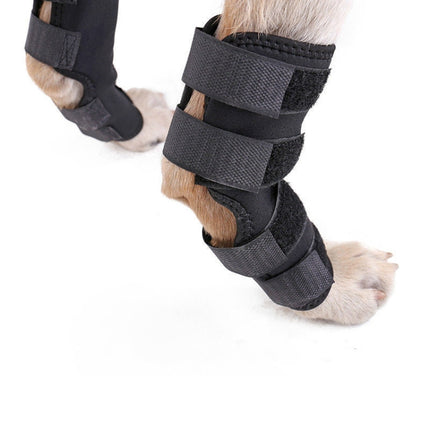 DogLemi PD60041 Dog Hock Brace Pet Supportive Rear Dog Compression Leg Joint Wrap Protects Wounds and Injury, Size:L-garmade.com