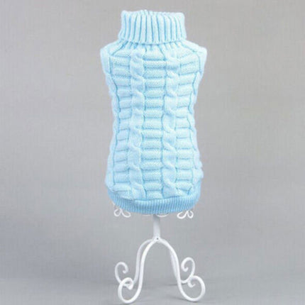 High-elastic Solid Color Dog Sweater Teddy Dog Clothes, Size:XS(Blue)-garmade.com