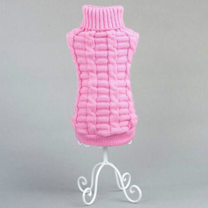 High-elastic Solid Color Dog Sweater Teddy Dog Clothes, Size:XS(Pink)-garmade.com