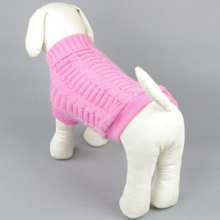 High-elastic Solid Color Dog Sweater Teddy Dog Clothes, Size:XS(Pink)-garmade.com