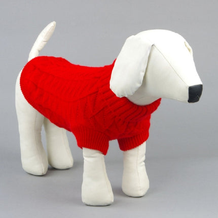 High-elastic Solid Color Dog Sweater Teddy Dog Clothes, Size:S(Red)-garmade.com