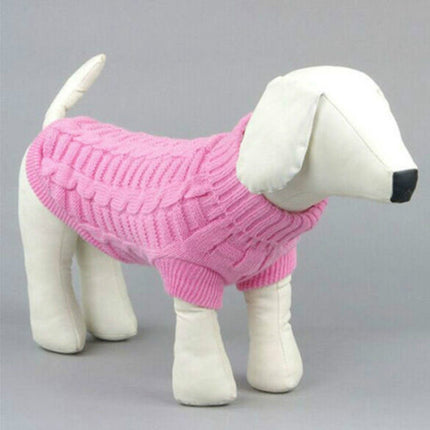 High-elastic Solid Color Dog Sweater Teddy Dog Clothes, Size:S(Pink)-garmade.com