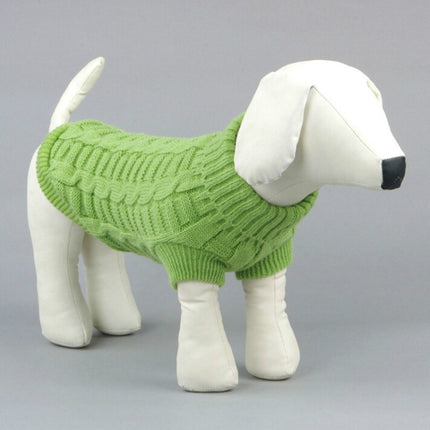 High-elastic Solid Color Dog Sweater Teddy Dog Clothes, Size:M(Green)-garmade.com