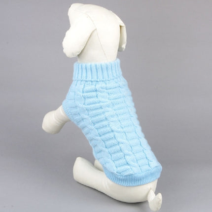 High-elastic Solid Color Dog Sweater Teddy Dog Clothes, Size:M(Blue)-garmade.com
