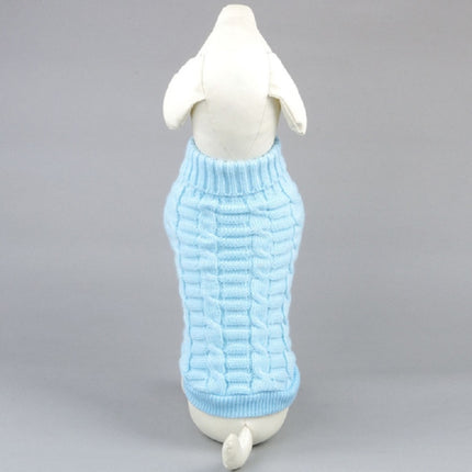High-elastic Solid Color Dog Sweater Teddy Dog Clothes, Size:M(Blue)-garmade.com