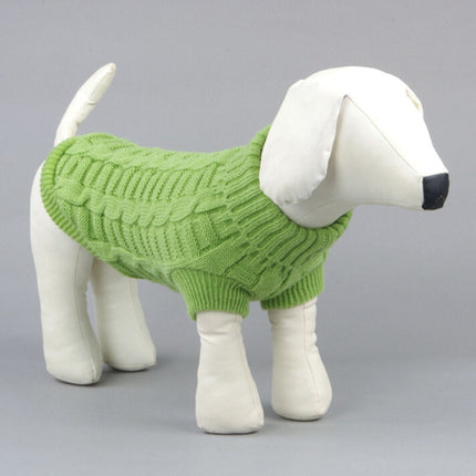 High-elastic Solid Color Dog Sweater Teddy Dog Clothes, Size:L(Green)-garmade.com