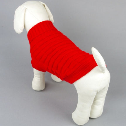 High-elastic Solid Color Dog Sweater Teddy Dog Clothes, Size:L(Red)-garmade.com