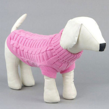 High-elastic Solid Color Dog Sweater Teddy Dog Clothes, Size:L(Pink)-garmade.com