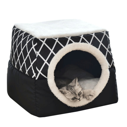 Cat Nest Capsule Four Seasons Universal Closed Cat Bed, Size:L(Black)-garmade.com