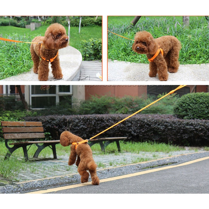 Double Sided LED Light Pet Harness Nylon Cat Dog Chest Strap Leash, Size:M(Orange)-garmade.com