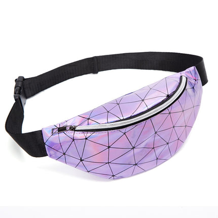 Fashionable Unisex Chest Bag Fanny Pack Waist Bag Waterproof Laser Bags(Purple )-garmade.com