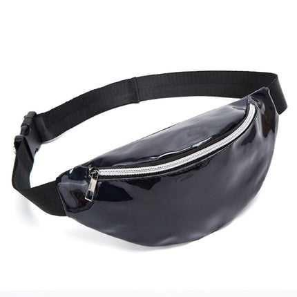 Fashionable Unisex Chest Bag Fanny Pack Waist Bag Waterproof Laser Bags(Black)-garmade.com