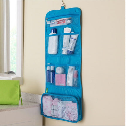Travel Season Portable Folding Washable Makeup Storage Bag(Blue)-garmade.com