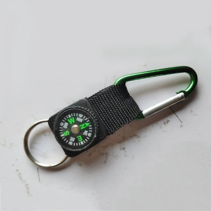5 PCS Outdoor Aluminum Alloy Mini Practical Carabiner with Compass & Key Ring, Random Color Delivery-garmade.com