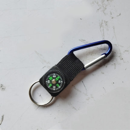 5 PCS Outdoor Aluminum Alloy Mini Practical Carabiner with Compass & Key Ring, Random Color Delivery-garmade.com