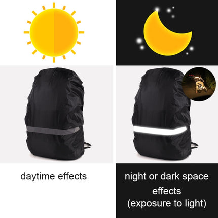 Reflective Light Waterproof Dustproof Backpack Rain Cover Portable Ultralight Shoulder Bag Protect Cover, Size:M(Black)-garmade.com