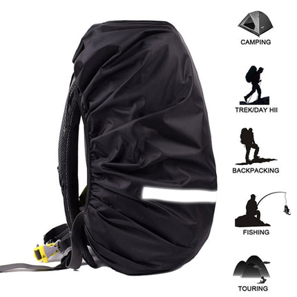 Reflective Light Waterproof Dustproof Backpack Rain Cover Portable Ultralight Shoulder Bag Protect Cover, Size:L(Black)-garmade.com