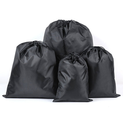 10PCS Portable Nylon Waterproof Travel Storage Bag Drawstring Beam Pocket Clothing Storage Bag, Size:27cmx34cm(Black)-garmade.com