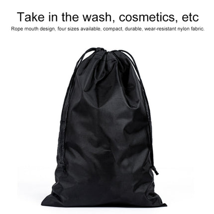 10PCS Portable Nylon Waterproof Travel Storage Bag Drawstring Beam Pocket Clothing Storage Bag, Size:27cmx34cm(Black)-garmade.com