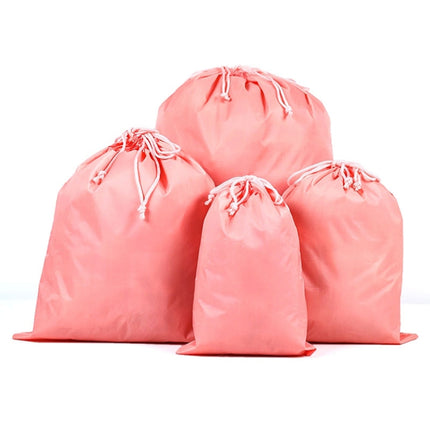 10PCS Portable Nylon Waterproof Travel Storage Bag Drawstring Beam Pocket Clothing Storage Bag, Size:27cmx34cm(Pink)-garmade.com