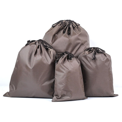 10PCS Portable Nylon Waterproof Travel Storage Bag Drawstring Beam Pocket Clothing Storage Bag, Size:46cmx57cm(Coffee)-garmade.com