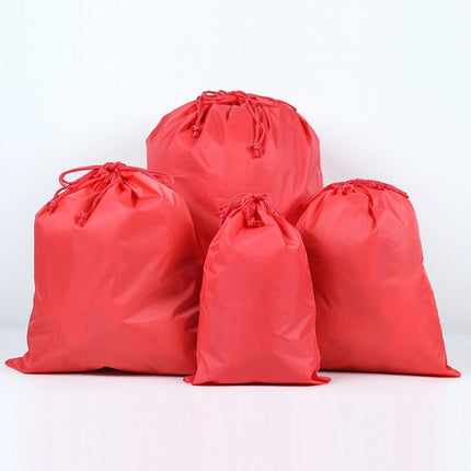 10PCS Portable Nylon Waterproof Travel Storage Bag Drawstring Beam Pocket Clothing Storage Bag, Size:46cmx57cm(Red)-garmade.com