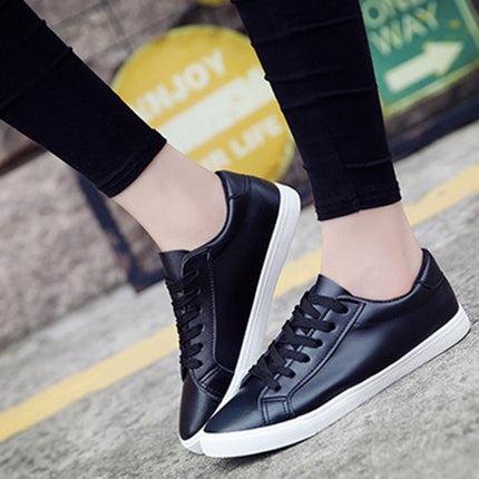 Flats Sneakers Casual shoes Lace Up Shoes, Shoes Size:37(Black)-garmade.com