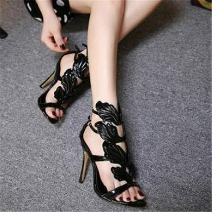 Metal Wings Thin High Heel Women Shoes, Shoe Size:35(Gold)-garmade.com