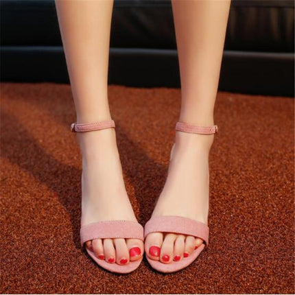 Women Summer Open Toe Sandals, Size:34(Pink)-garmade.com