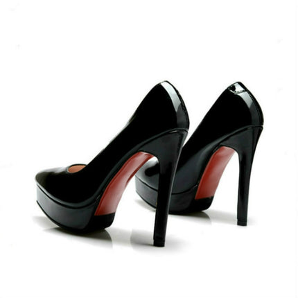 Women Sexy Stiletto Shoes High Heel, Shoes size:33(Black Patent Leather 8cm)-garmade.com