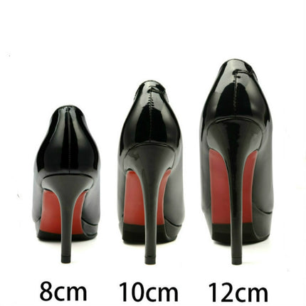 Women Sexy Stiletto Shoes High Heel, Shoes size:33(Black Patent Leather 12cm)-garmade.com