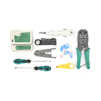 Three-purpose Network Cable Clamp Tester Hand Tool Set Home Network Repair Kit, Style:12 in 1-garmade.com