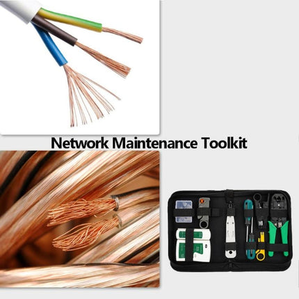 Three-purpose Network Cable Clamp Tester Hand Tool Set Home Network Repair Kit, Style:12 in 1-garmade.com