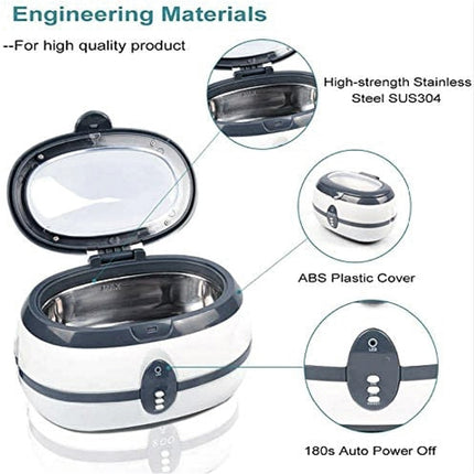 VGT-800 600ml Low Noise Vacuum Cleaner Ultrasonic Cleaner with SUS304 Tank for Home Jewelry Eyeglass Watch, Specification:UK Plug-garmade.com