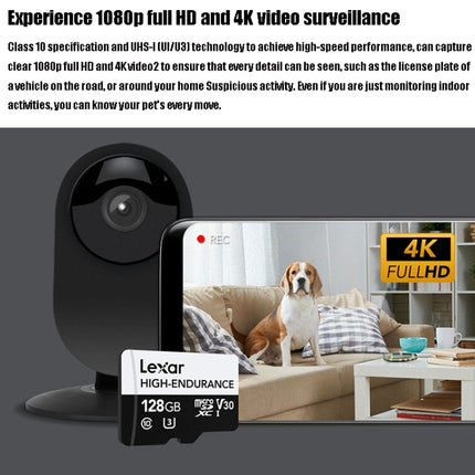 Lexar MicroSDHC 128GB High-endurance Driving Recorder Video Surveillance Camera TF Memory Card Video Card-garmade.com