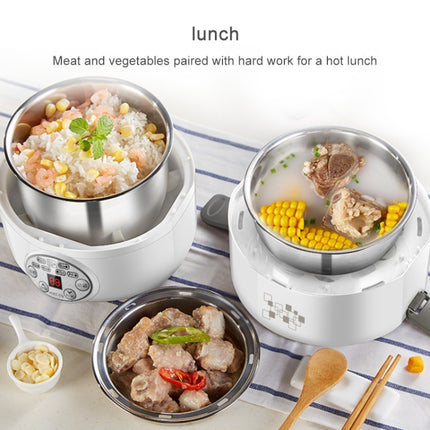Yoice 220V Multi-function Electric Lunch Box Three-layer Stainless Steel Inner Rice Cooker, CN Plug(White)-garmade.com