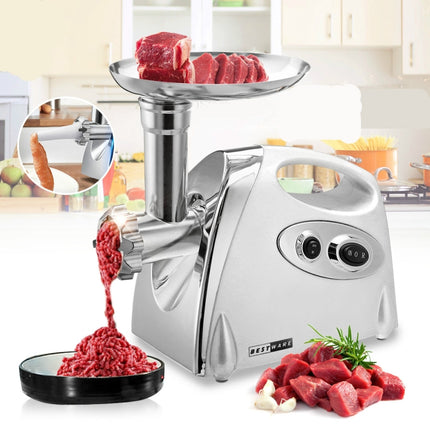 MGB -120A 250W Household Electric Multi-function Stainless Steel Kitchen Sausage Twisting Machine Meat Grinder(White)-garmade.com