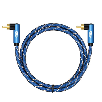 EMK Dual 90-Degree Male To Male Nylon Braided Audio Cable, Cable Length:0.5m(Blue)-garmade.com