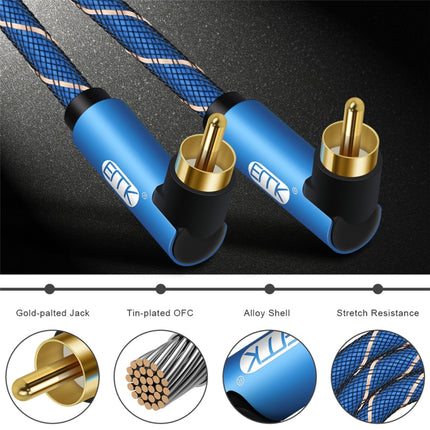 EMK Dual 90-Degree Male To Male Nylon Braided Audio Cable, Cable Length:0.5m(Blue)-garmade.com