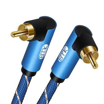EMK Dual 90-Degree Male To Male Nylon Braided Audio Cable, Cable Length:1m(Blue)-garmade.com