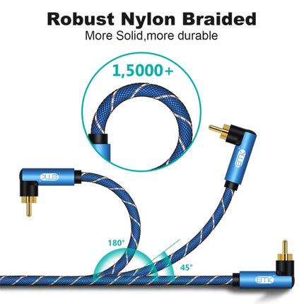EMK Dual 90-Degree Male To Male Nylon Braided Audio Cable, Cable Length:1.5m(Blue)-garmade.com