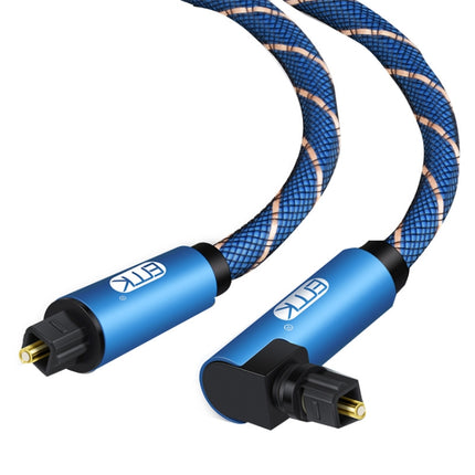 EMK 90 Degree Swivel Adjustable Right Angled 360 Degrees Rotatable Plug Nylon Woven Mesh Optical Audio Cable, Cable Length:1m(Blue)-garmade.com
